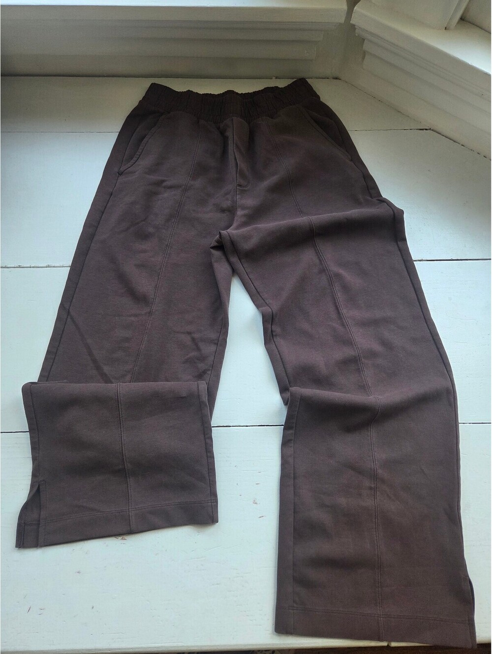 Old Navy Active High-Rise Wide Leg Brown Fleece Pants Size M